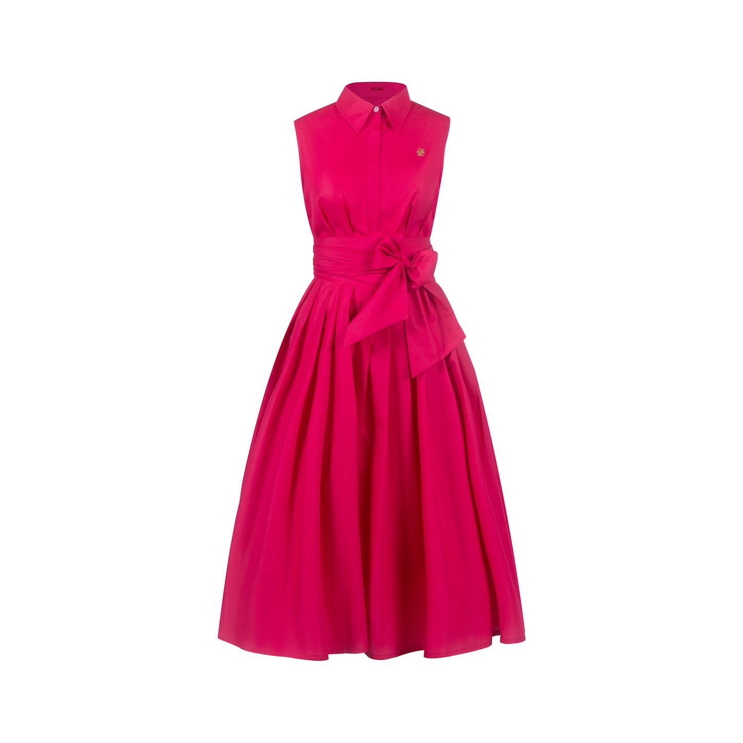 Summer Women Dress Sleeveless Casual Lapel Shirt Dress Bow Belt Solid Color A Line Fashion Metal Buckle Female Dresses