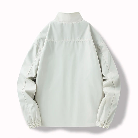 Men's Spring Autumn Solid Color Stand Collar Loose Wind Jacket Casual 2024 New Collection